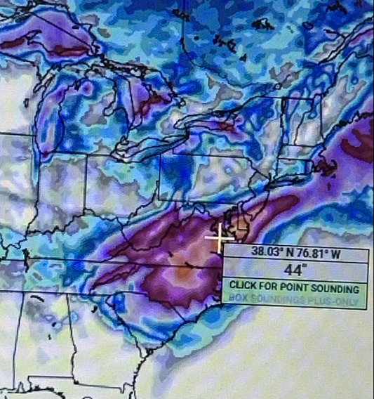 Euro model predicting a fantasy storm along the East Coast